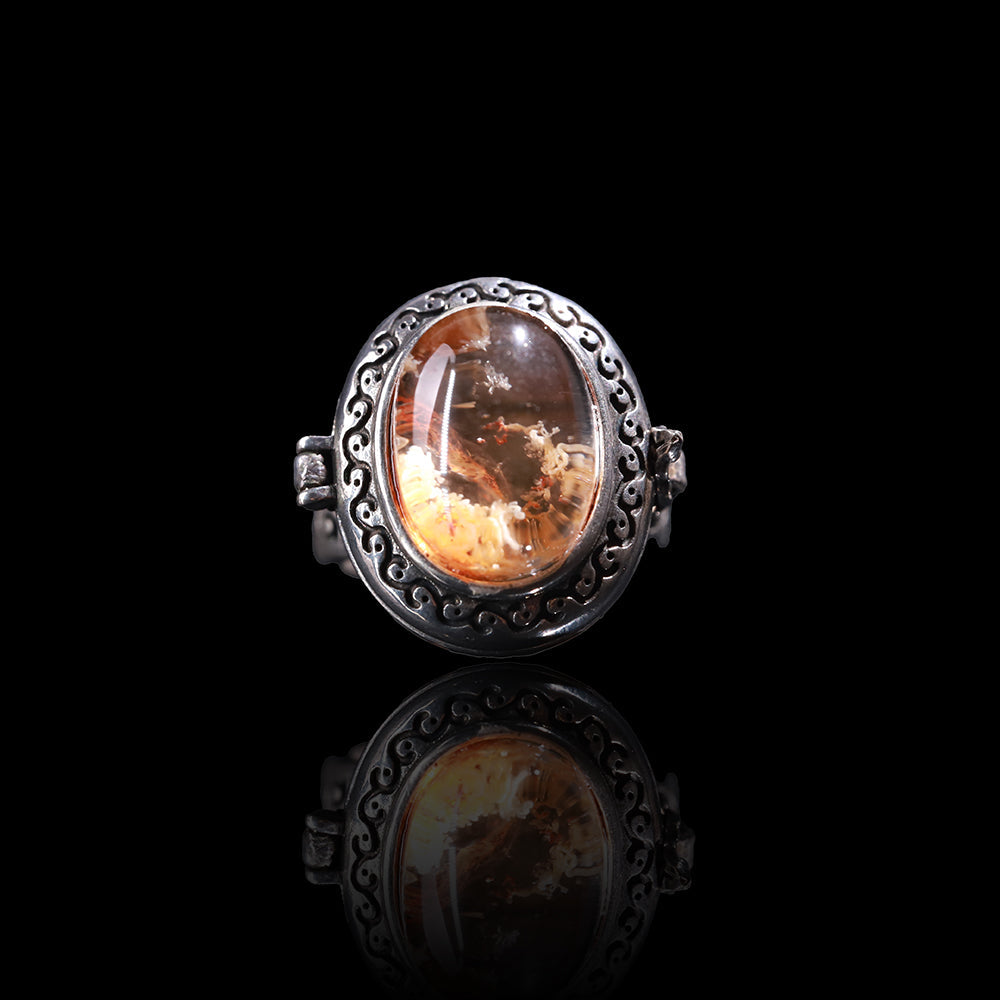 Golden Inclusion Quartz “Ember Gate” Ring