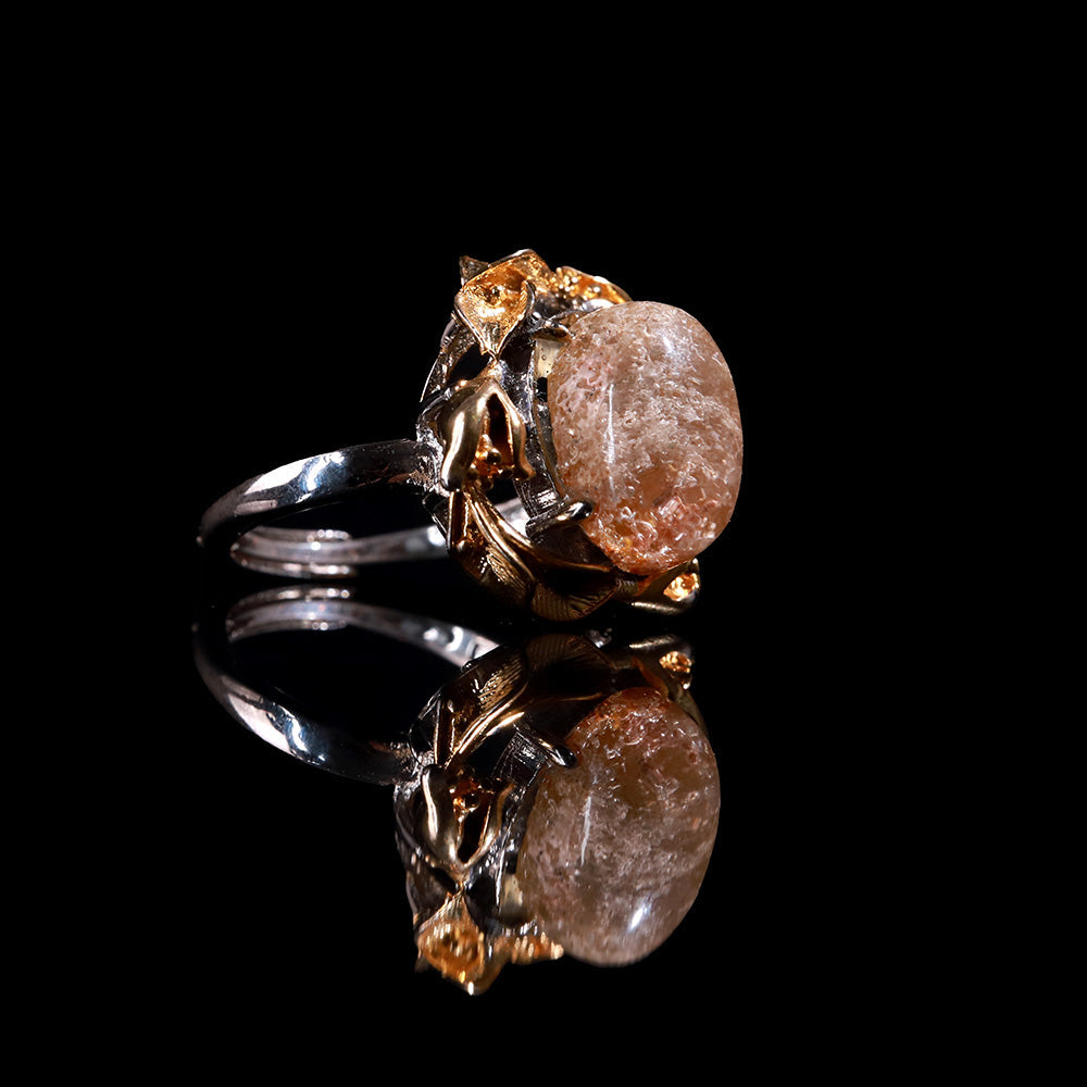 Inclusion Quartz “Flame Crest” Ring