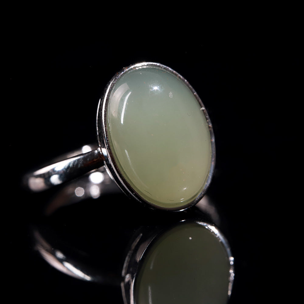 Soft Green Crystal “Dawn Mist” Ring