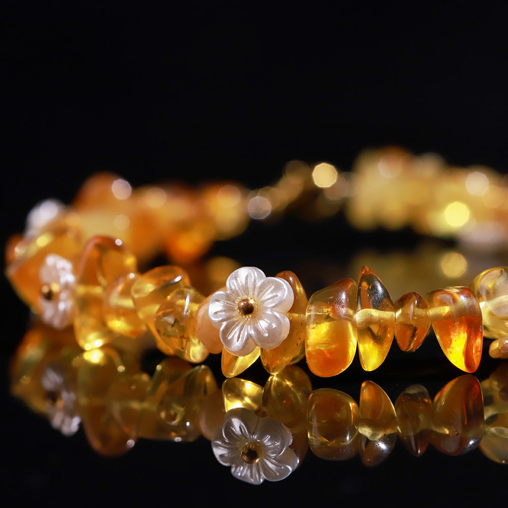 Yellow Crystal Chip “Sunny Bloom” Bracelet