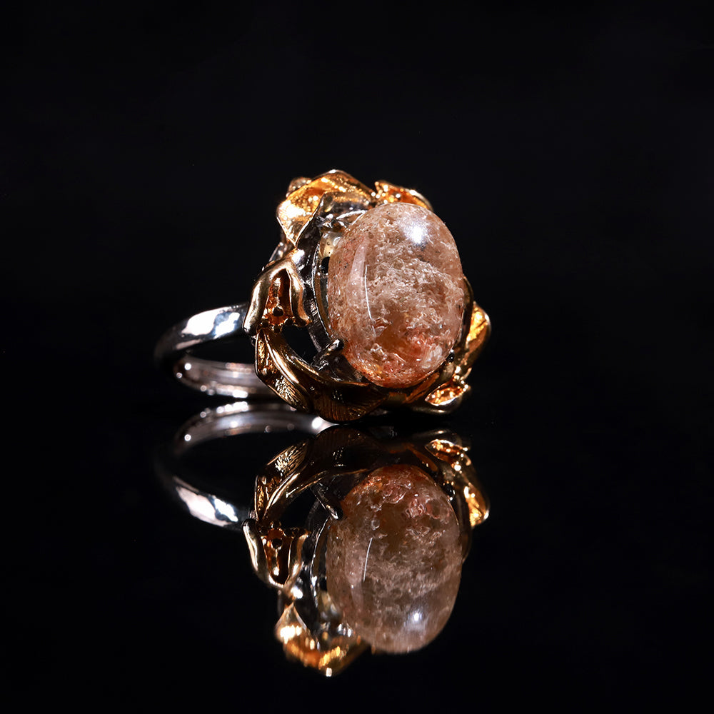 Inclusion Quartz “Flame Crest” Ring