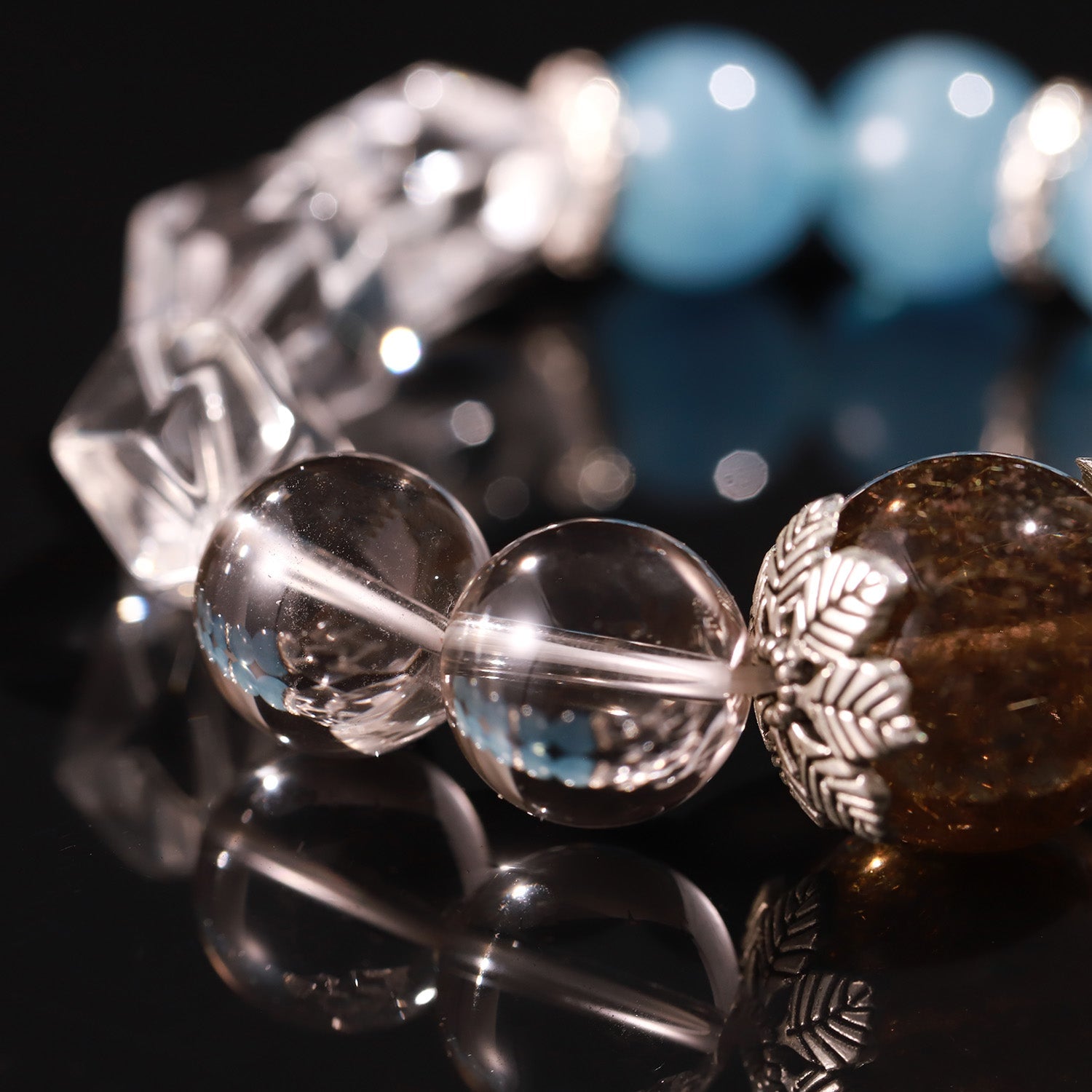 Rutilated Quartz × Aquamarine “Calm Focus” Bracelet