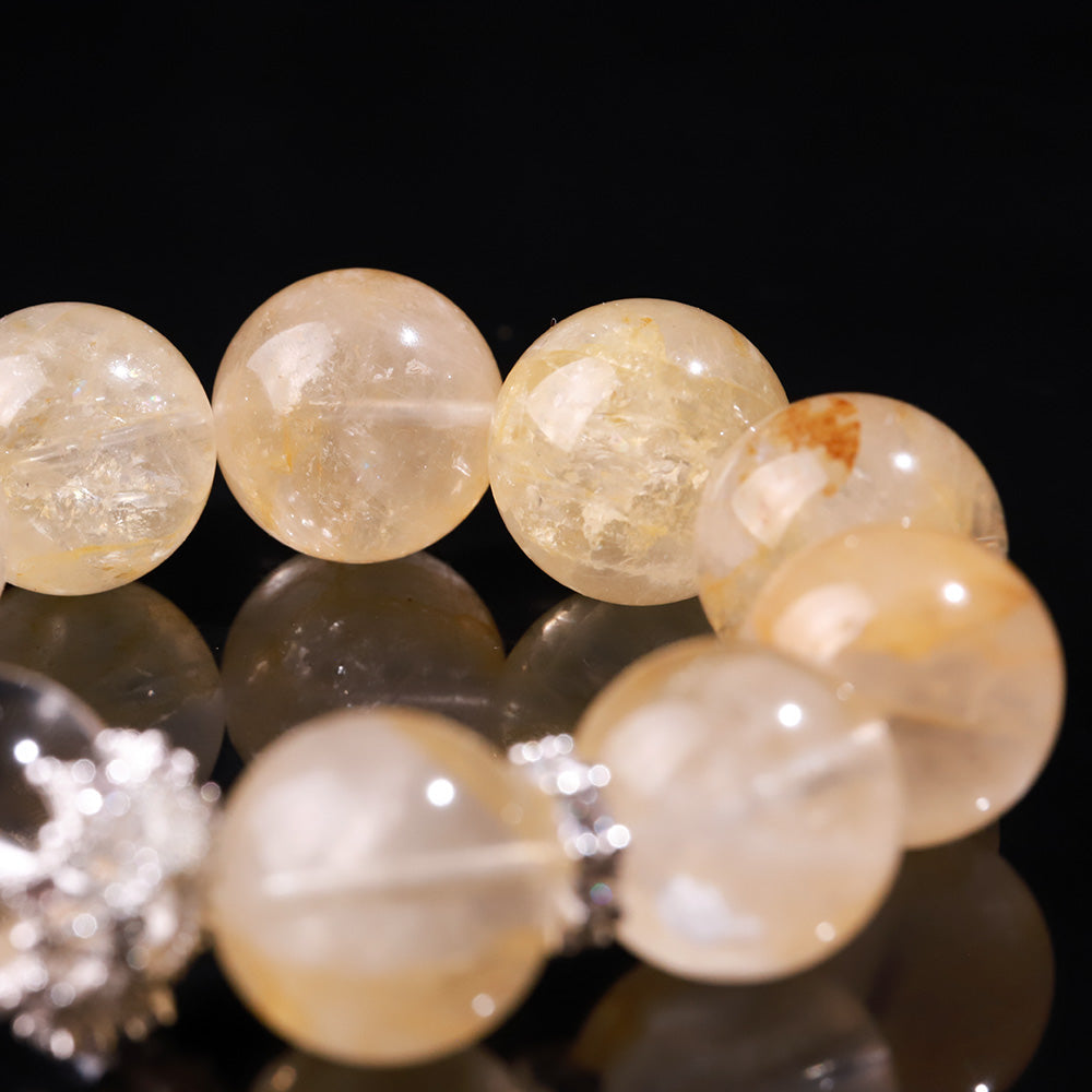 Jelly Flower Quartz “Golden Bloom Guard” Bracelet