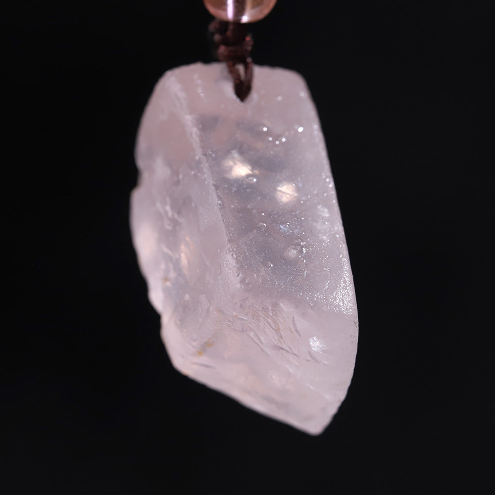 Raw Rose Quartz “Heart Shelter” Pendant